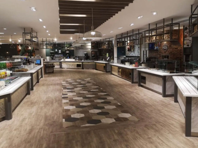 Corian restoran servis tezgahı Dayanıklı corian malzeme restoran servis ve içecek barı tezgahı