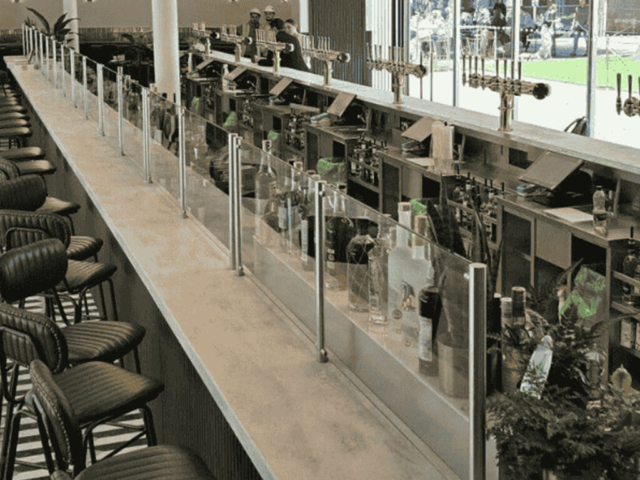 Modern restoran bar bankosu Antrasit gri modern restoran bar tezgahı akrilik kaplama