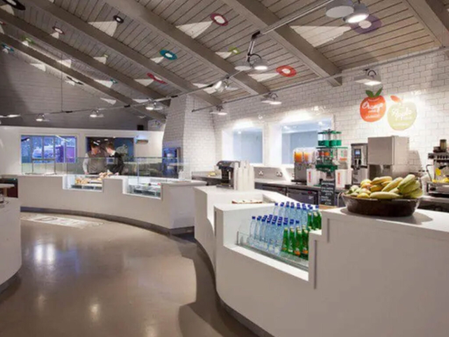 Restoran karşılama tezgahı akrilik Modern restoran giriş karşılama bankosu akrilik yüzey uygulaması
